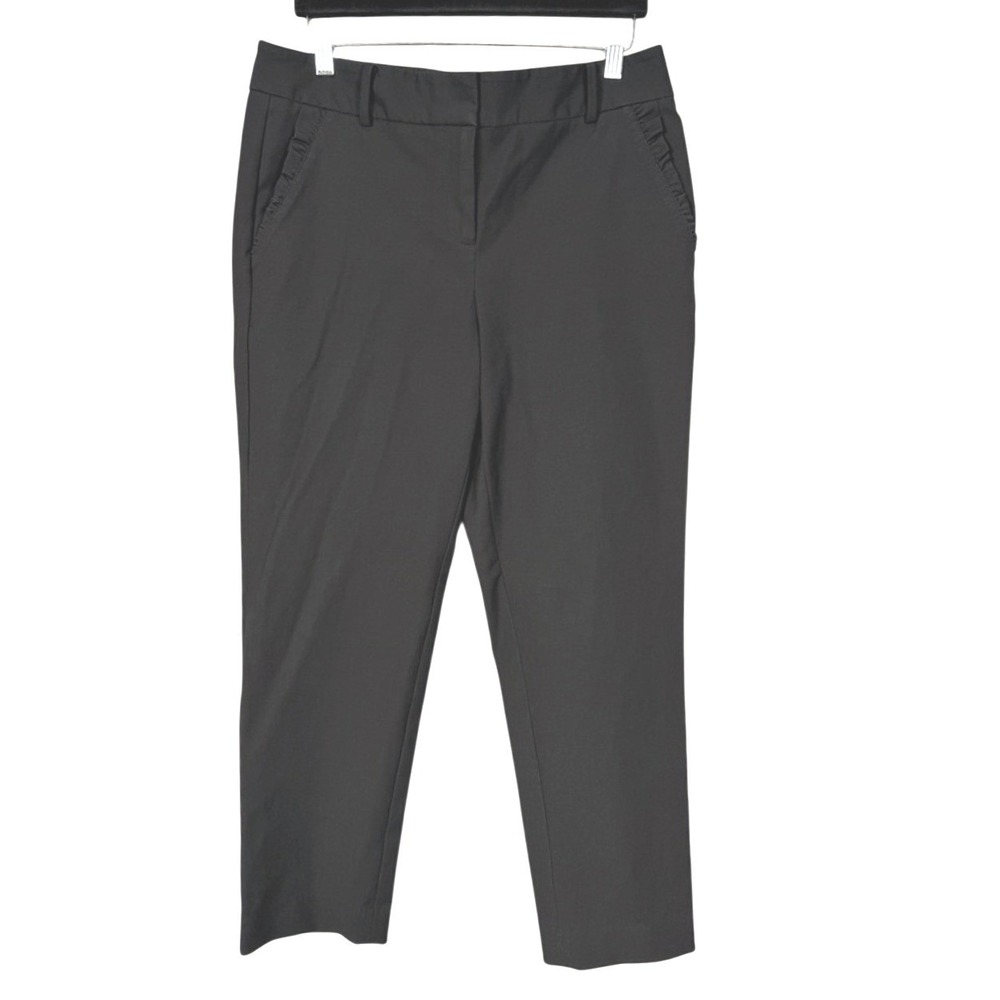 Talbots Black Ruffle Pocket Ankle‎ Pants Women's Size 6
